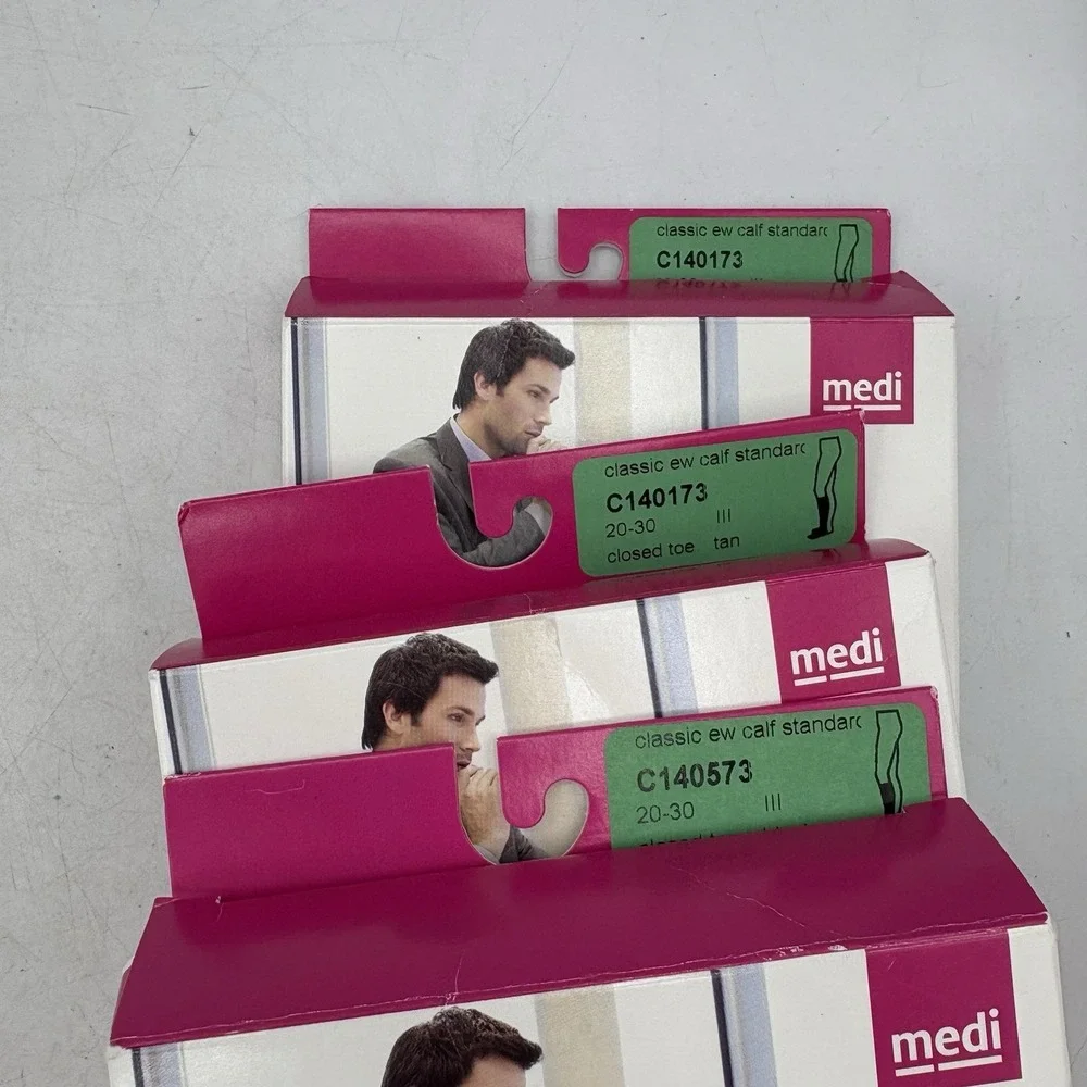 Medi Mediven Compression Socks Mens Size III 20-30 Classic EW Calf 2 Tan 1 Black